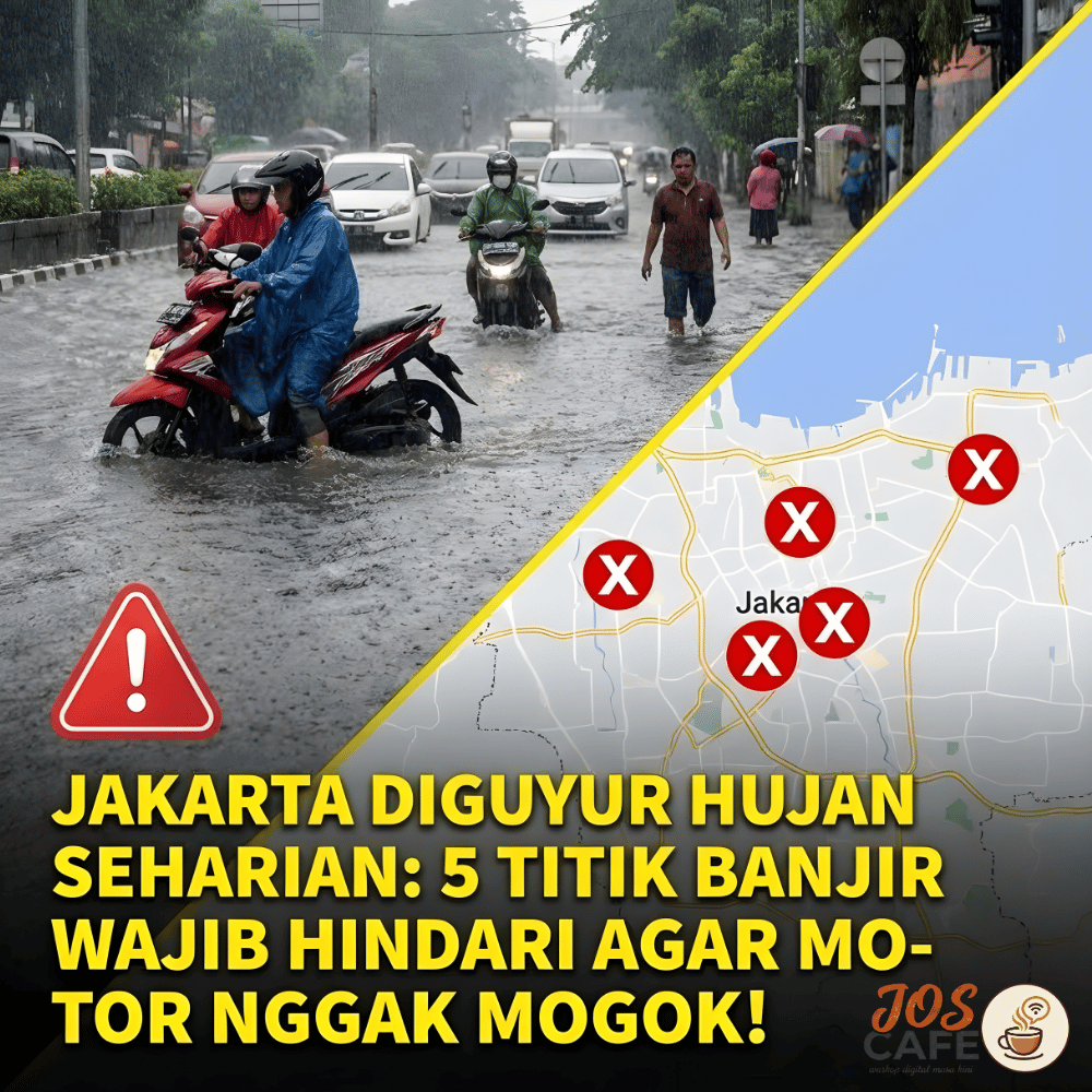 Jakarta Diguyur Hujan Seharian, Ini 5 Titik Banjir yang Wajib Dihindari Kalau Nggak Mau Motor Mogok!
