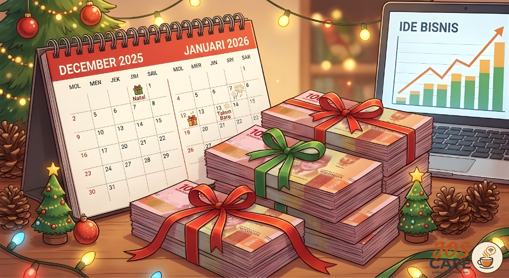 tumpukan-uang-dan-kalender-sebagai-ide-bisnis-jelang-Natal-dan-Tahun-Baru Cuan Kilat Akhir Tahun: 5 Ide Bisnis Jelang Natal dan Tahun Baru 2026 Modal Kecil